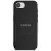 Guess Grained Ring MagSafe - Etui do iPhone 16e (czarny)