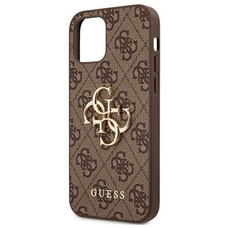 Guess 4G Big Metal Logo - Etui iPhone 12 mini (brązowy)