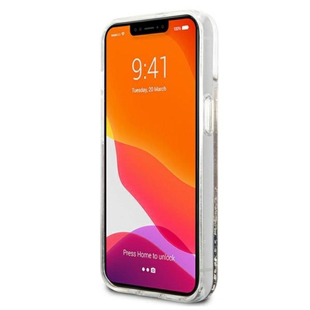 Guess Peony Liquid Glitter - Etui iPhone 13 (złoty)