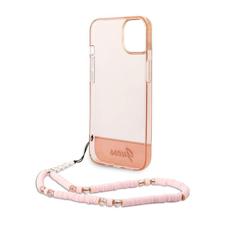 Guess Translucent Pearl Strap - Etui iPhone 14 (różowy)