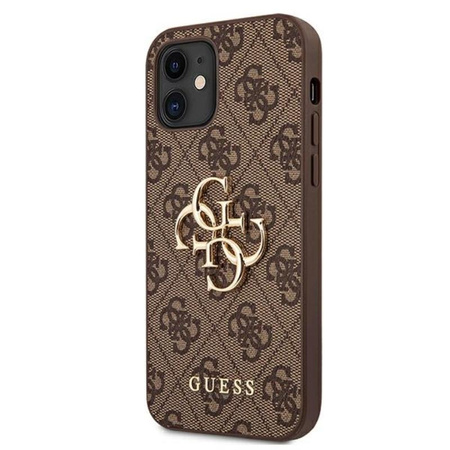 Guess 4G Big Metal Logo - Etui iPhone 12 mini (brązowy)