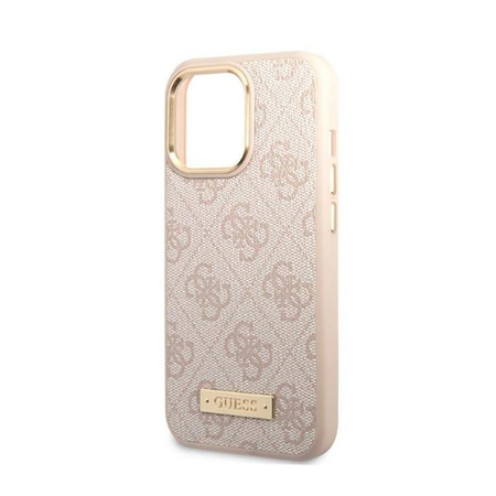 Guess 4G Logo Plate MagSafe - Etui iPhone 13 Pro (różowy)