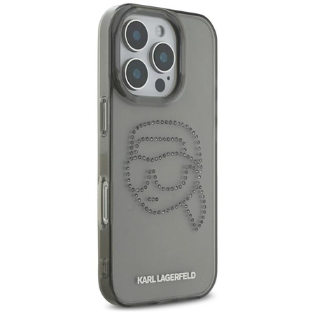Karl Lagerfeld IML Rhinestones Karl Head - Etui do iPhone 16 Pro (czarny)