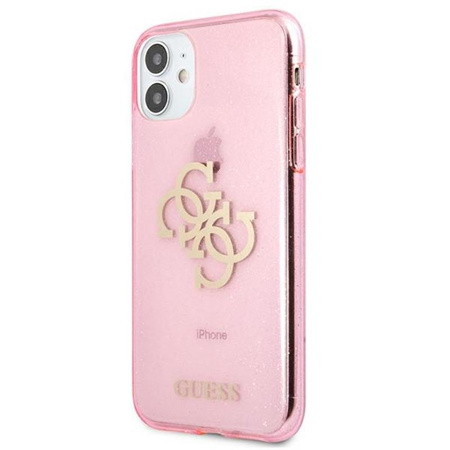 Guess Glitter 4G Big Logo - Etui iPhone 11 (różowy)