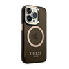 Guess Gold Outline Translucent MagSafe - Etui iPhone 14 Pro (czarny)