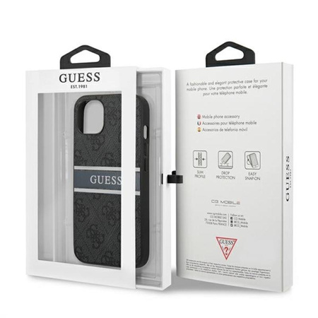 Guess 4G Printed Stripe - Etui iPhone 13 (szary)