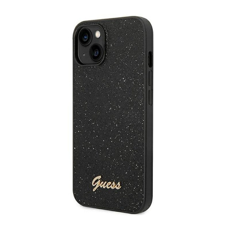 Guess Glitter Flakes Metal Logo Case – Etui iPhone 14 Plus (czarny)