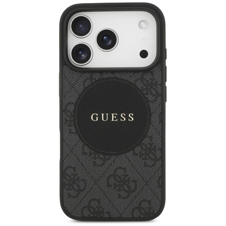 Guess 4G Circle Classic Logo MagSafe - Etui iPhone 17 Pro (czarny)