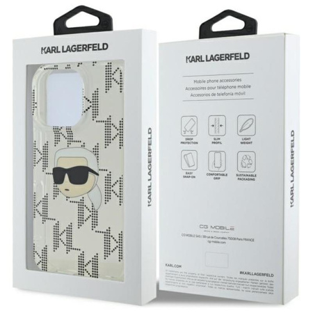Karl Lagerfeld IML Karl Head Electroplated - Etui iPhone 16 Pro (przezroczysty)