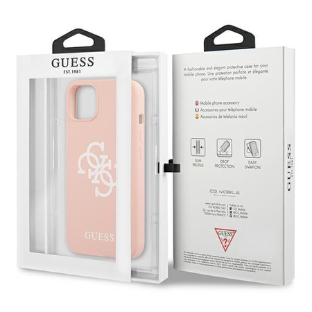 Guess Silicone 4G Big Logo - Etui iPhone 13 (różowy)