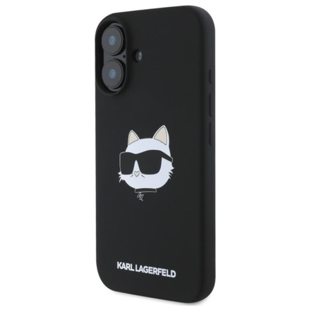 Karl Lagerfeld Silicone Choupette Head Print MagSafe - Etui iPhone 16 (czarny)