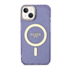 Guess Glitter Gold MagSafe - Etui iPhone 14 (Purpurowy)