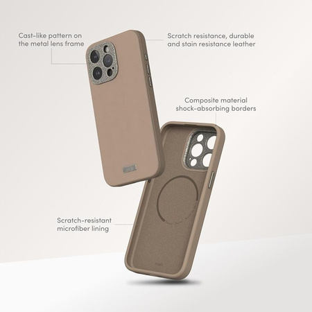 Moshi Napa MagSafe - Skórzane etui iPhone 15 Pro (Eggnog White)