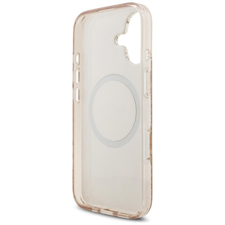 Guess IML Flowers Electro Pearl Strap MagSafe - Etui iPhone 17 (różowy)