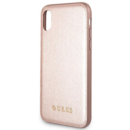 Guess Iridescent - Etui iPhone Xs / X (różowo złoty)