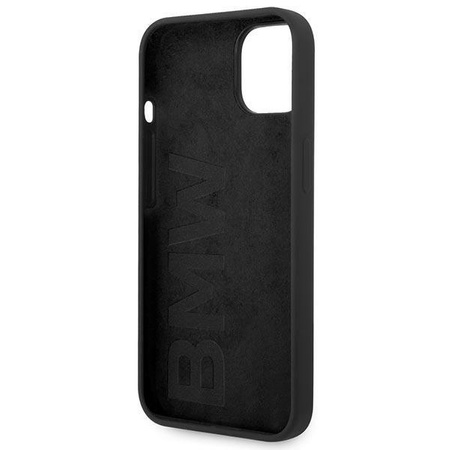 BMW Liquid Silicone Case Metal Logo – Etui iPhone 14 (Czarny)