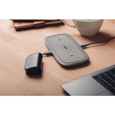 Moshi Sette Q - Podwójna bezprzewodowa ładowarka indukcyjna Qi do iPhone i Android (Nordic Grey)