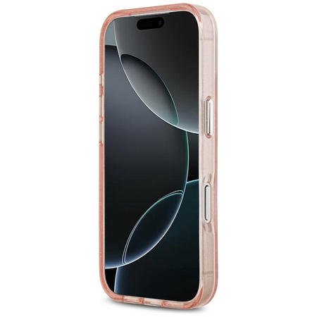 Karl Lagerfeld IML Glitter Karl & Choupette Heads Logo MagSafe - Etui iPhone 17 Pro (różowy)