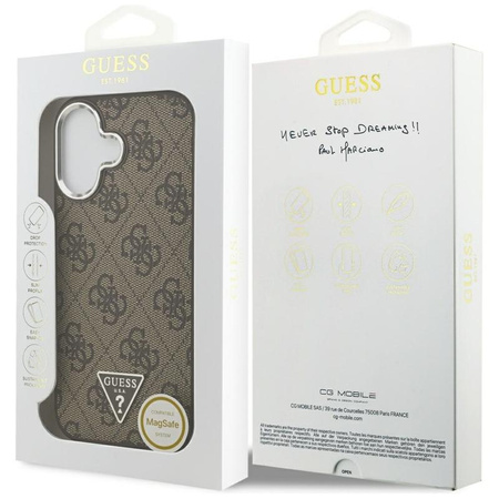 Guess 4G Triangle Logo MagSafe - Etui iPhone 17 (brązowy)