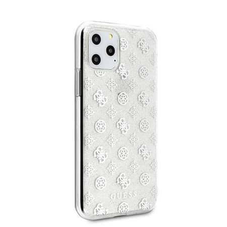 Guess 4G Peony Glitter - Etui iPhone 11 Pro (Srebrny)