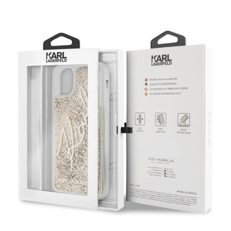 Karl Lagerfeld Signature Glitter Case - Etui iPhone 11 Pro Max (Gold)