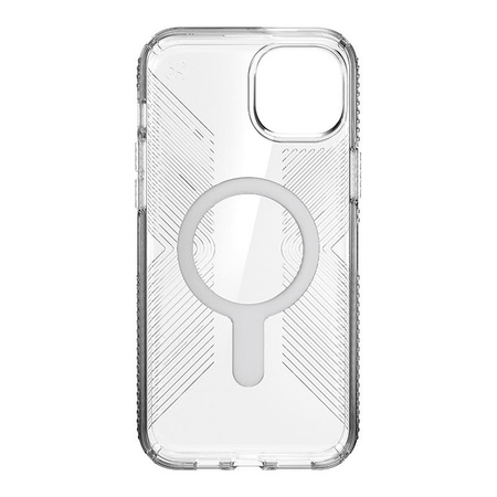Speck Presidio Perfect-Clear Grip ClickLock & MagSafe - Etui iPhone 15 Plus / iPhone 14 Plus (Clear / Chrome Finish / Serene Silver)