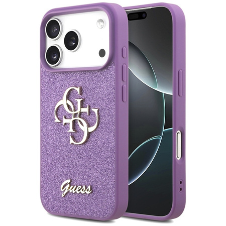 Guess Fixed Glitter Big 4G - Etui iPhone 17 Pro (liliowy)