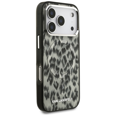 Karl Lagerfeld IML Leopard Pattern MagSafe - Etui iPhone 17 Pro (brązowy)