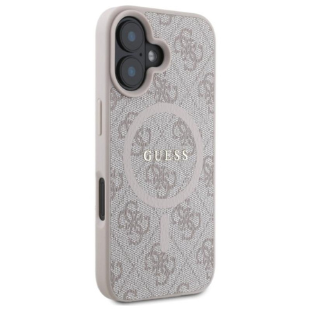Guess 4G Ring Classic Logo MagSafe - Etui iPhone 16 (różowy)