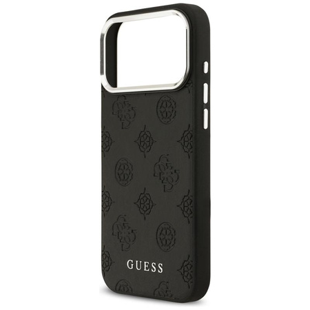 Guess Peony Hot Stamp Script MagSafe - Etui iPhone 17 Pro Max (czarny)