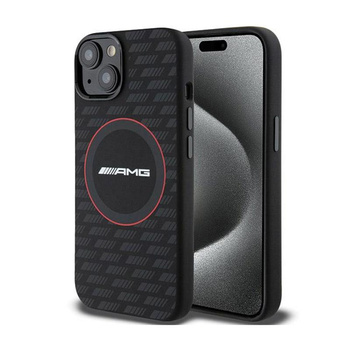 AMG Silicone Carbon Pattern MagSafe - Etui iPhone 15 (czarny)