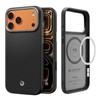 Spigen Enzo Aramid T Mag MagSafe - Etui do iPhone 17 Pro Max (Black/Silver)