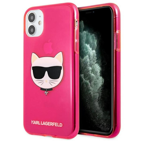Karl Lagerfeld Choupette Head - Etui iPhone 11 (fluo różowy)