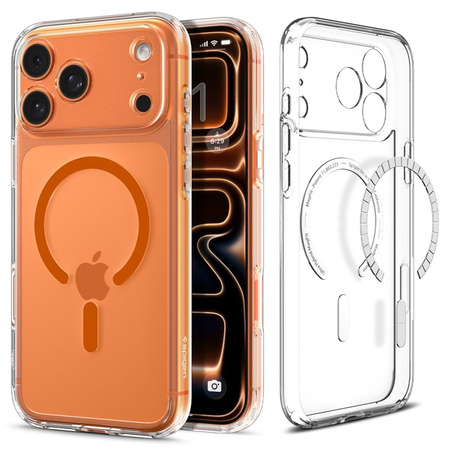 Spigen Ultra Hybrid Mag MagSafe - Etui do iPhone 17 Pro (Clear/Orange)