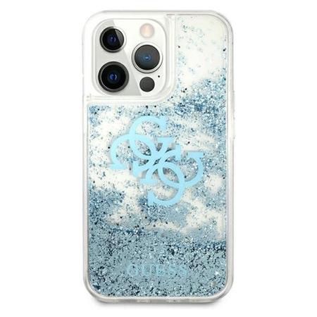 Guess Liquid Glitter 4G Big Logo - Etui iPhone 13 Pro (niebieski)