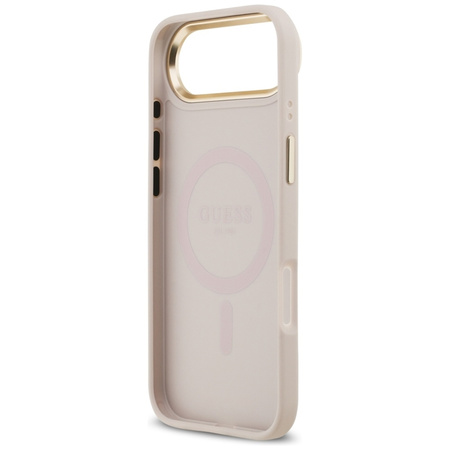 Guess Grained Strass Logo MagSafe - Etui iPhone Air (różowy)