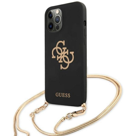 Guess 4G Big Logo Chain - Etui iPhone 12 / iPhone 12 Pro (czarny)