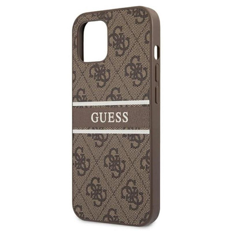 Guess 4G Printed Stripe - Etui iPhone 13 Mini (brązowy)