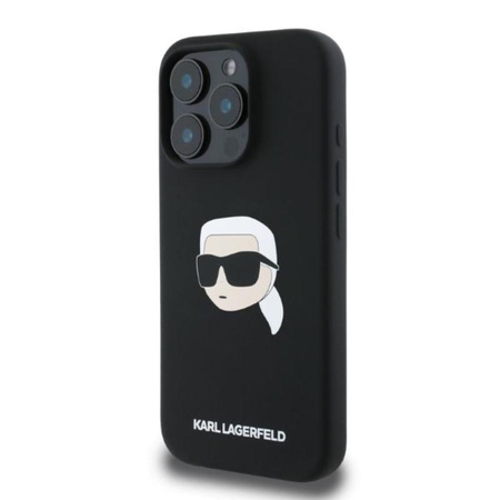 Karl Lagerfeld Silicone Karl Head Print MagSafe - Etui iPhone 16 Pro Max (czarny)