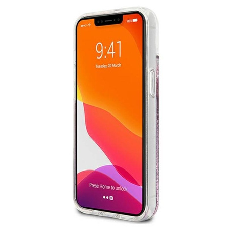 Guess Peony Liquid Glitter - Etui iPhone 13 (różowy)