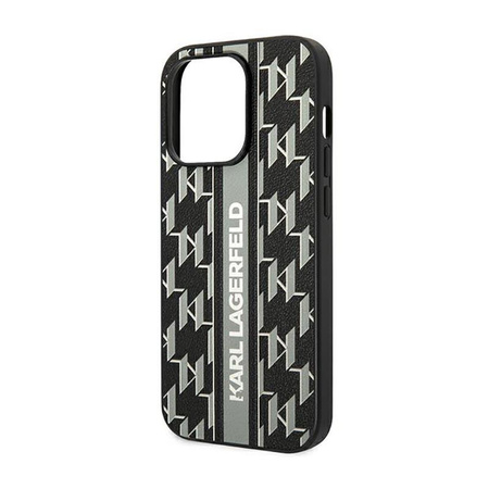 Karl Lagerfeld Monogram Stripe - Etui iPhone 14 Pro Max (szary)