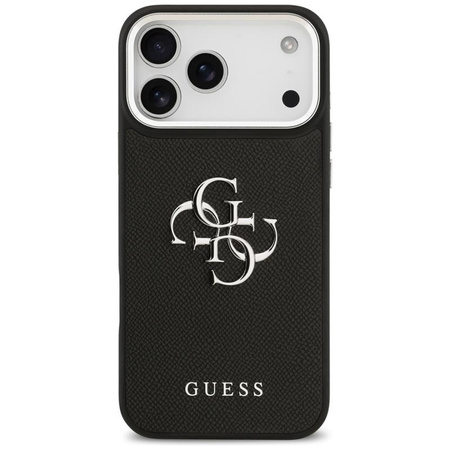 Guess Grained Big 4G Classic Logo - Etui iPhone 17 Pro Max (czarny)