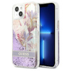 Guess Liquid Glitter Flower – Etui iPhone 13 fioletowy)