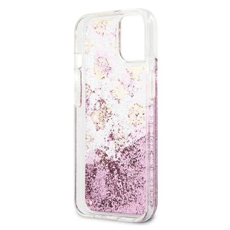 Guess Peony Liquid Glitter - Etui iPhone 13 (różowy)