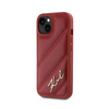 Karl Lagerfeld Diagonal Quilted Script - Etui iPhone 15 / 14 / 13 (czerwony)