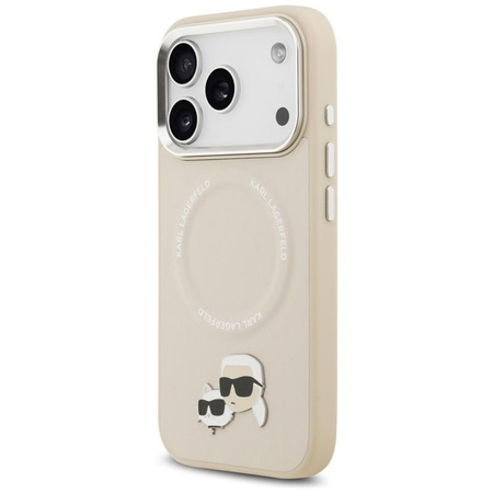 Karl Lagerfeld Karl & Choupette Pins MagSafe - Etui iPhone 17 Pro (beżowy)