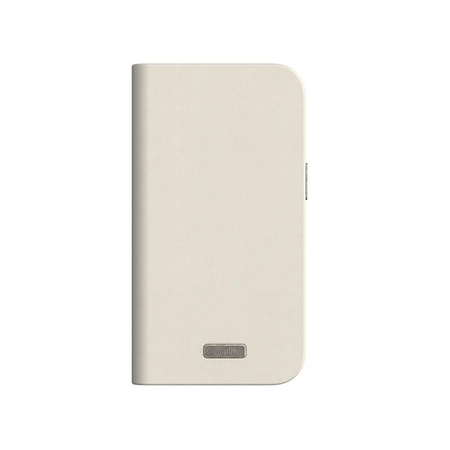 Moshi Overture MagSafe - Skórzane etui 3w1 z klapką iPhone 15 (Eggnog White)