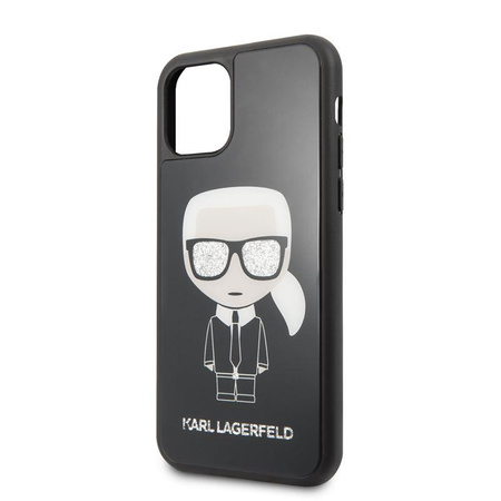 Karl Lagerfeld Double Layer Glitter Iconic - Etui iPhone 11 Pro (czarny)