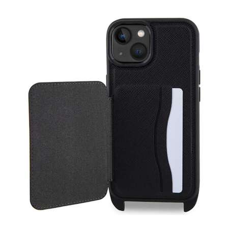 Karl Lagerfeld Crosssbody NFT Saffiano Karl & Choupette - Etui iPhone 14 Plus (Czarny)