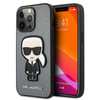Karl Lagerfeld Saffiano Ikonik Patch - Etui iPhone 13 Pro Max (srebrny)